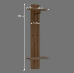 60x192x28 Holzgarderobe aus Wildeiche - Mandrey