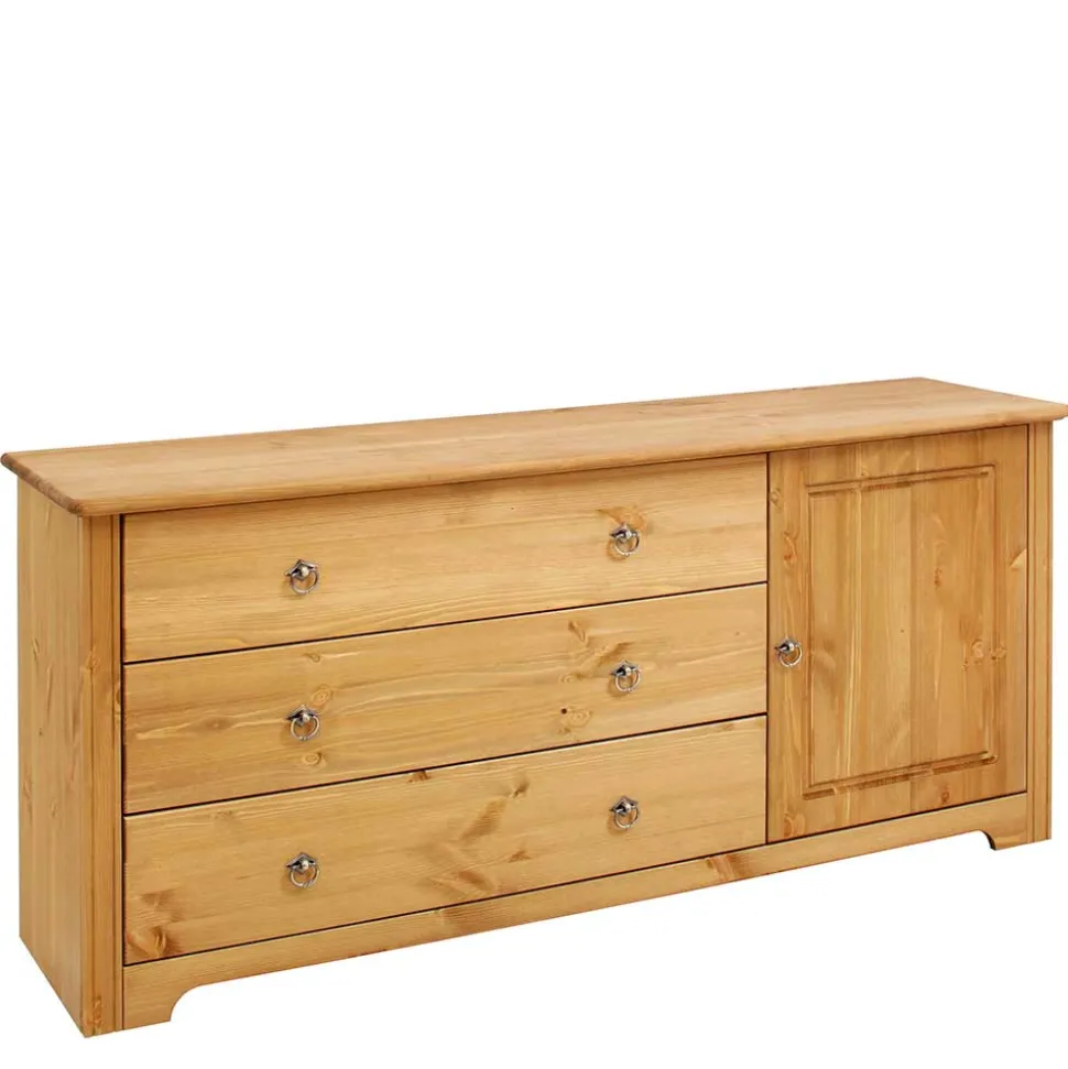 152x68x38 Holzkommode mit 3 breiten Schubladen - Imressa