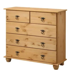 82x78x30 Holzkommode mit fünf Schubladen - Lugsca