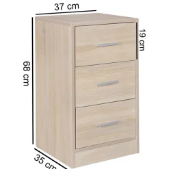 37x68x35 Holzoptik Nachtkommode in Sonoma-Eiche - Angrada