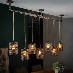 157x150x15 Industrial Hängelampe 7-flammig - Pyrko