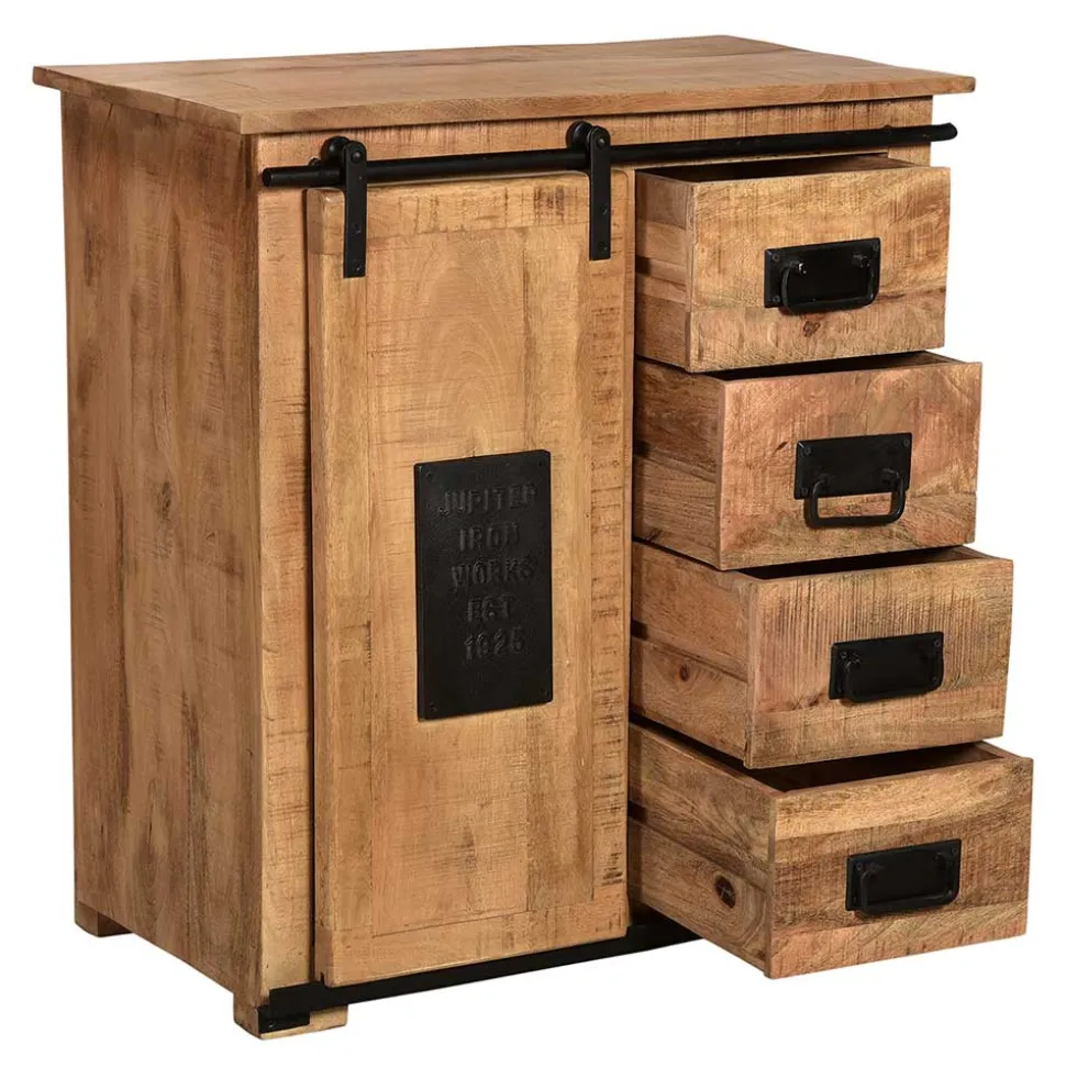 77x80x38 Industrial Kommode mit Schiebetür - Eswan