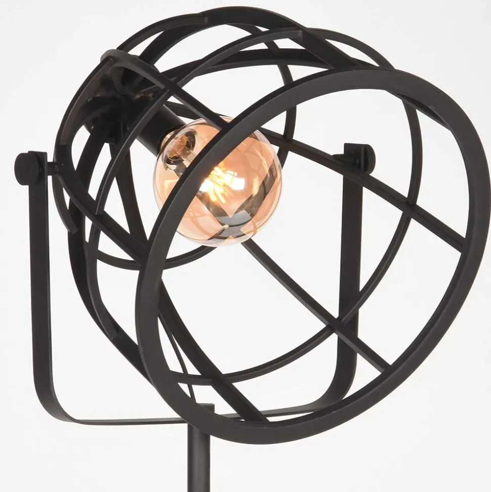 55x170x55 Industrial Stehlampe aus schwarzem Metall - Sucaeva