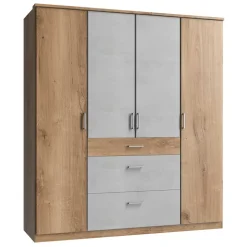 179x199x58 Kleiderschrank in Holzoptik Plankeneiche - Anca