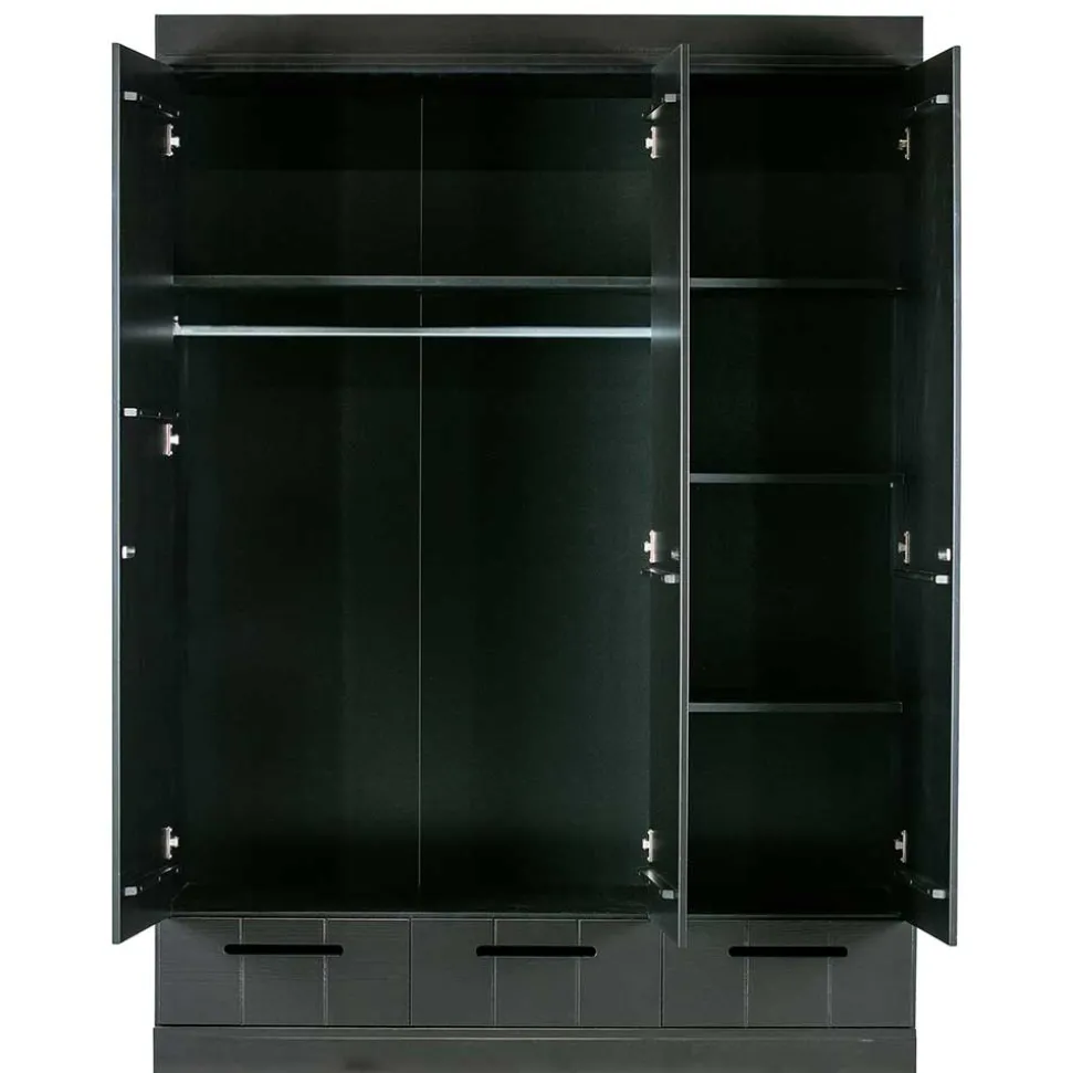 140x195x53 Kleiderschrank 3-türig & 3 Schubladen - Vindrus