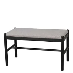 80x46x40 Kleine Bank aus Eiche in Schwarz - Evlinu