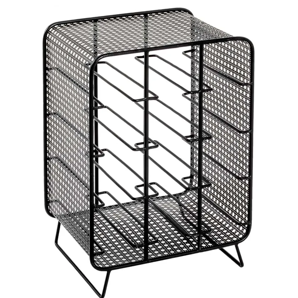 30x46x24 Kleines Flaschenregal in Schwarz - Selvas