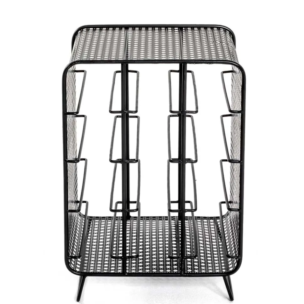 30x46x24 Kleines Flaschenregal in Schwarz - Selvas