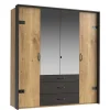 200x216x58 Kombi-Kleiderschrank mit Spiegeln - Bram