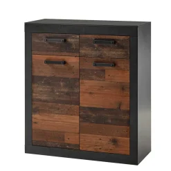 92x104x40 Kommode in Holzoptik Antik & Grau - Timuras I