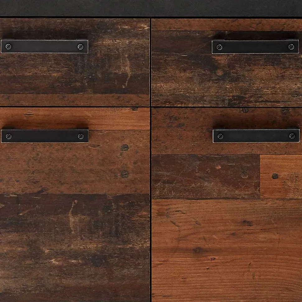 92x104x40 Kommode in Holzoptik Antik & Grau - Timuras I