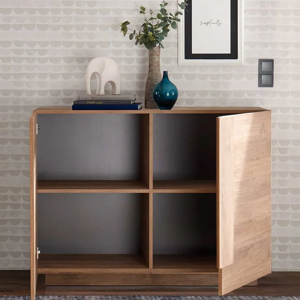 121x90x44 Kommode in Holzoptik mit Doppeltür - Basento