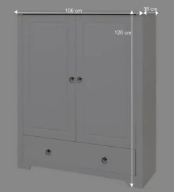 106x126x38 Kommode mit Doppeltür - Velriva