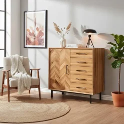 97x95x45 Kommode mit fünf Schubladen & Tür - Kerfa I