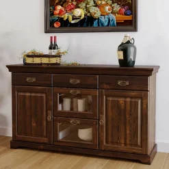 145x84x40 Kommode mit Glas im Kolonialstil - Jurcavs