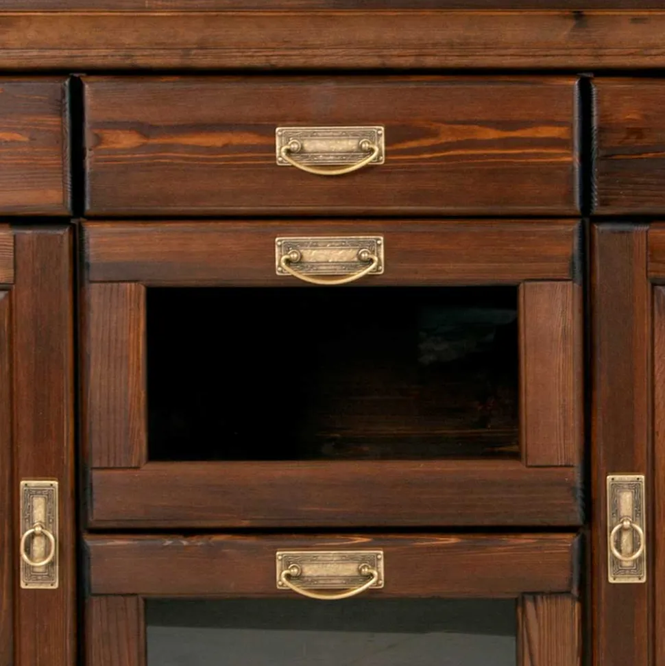 145x84x40 Kommode mit Glas im Kolonialstil - Jurcavs