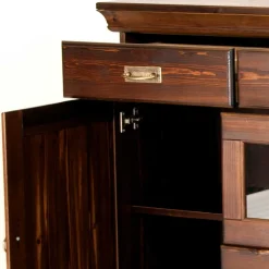 145x84x40 Kommode mit Glas im Kolonialstil - Jurcavs