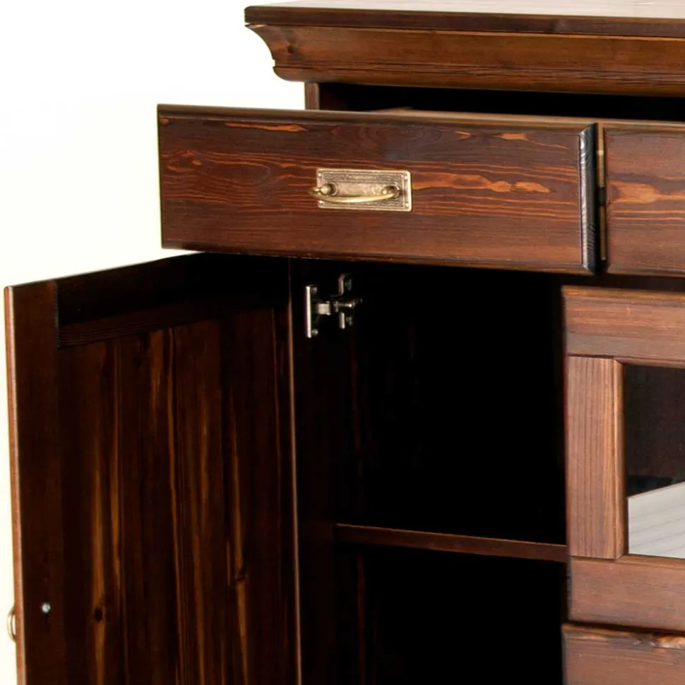 145x84x40 Kommode mit Glas im Kolonialstil - Jurcavs