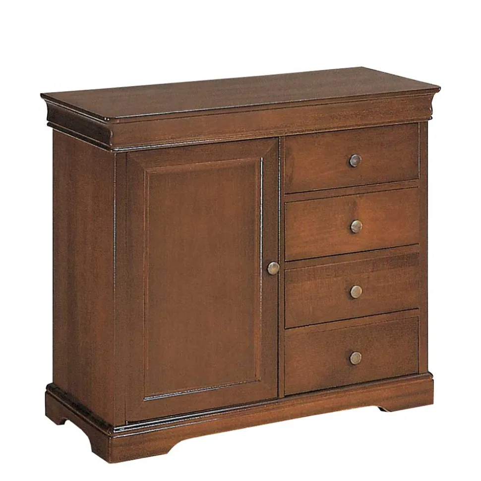 85x76x45 Kommode mit vier Schubladen & Tür - Lemerzi