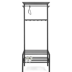 70x178x29 Kompaktgarderobe aus Stahl in Schwarz - Cellja