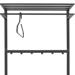 70x178x29 Kompaktgarderobe aus Stahl in Schwarz - Cellja