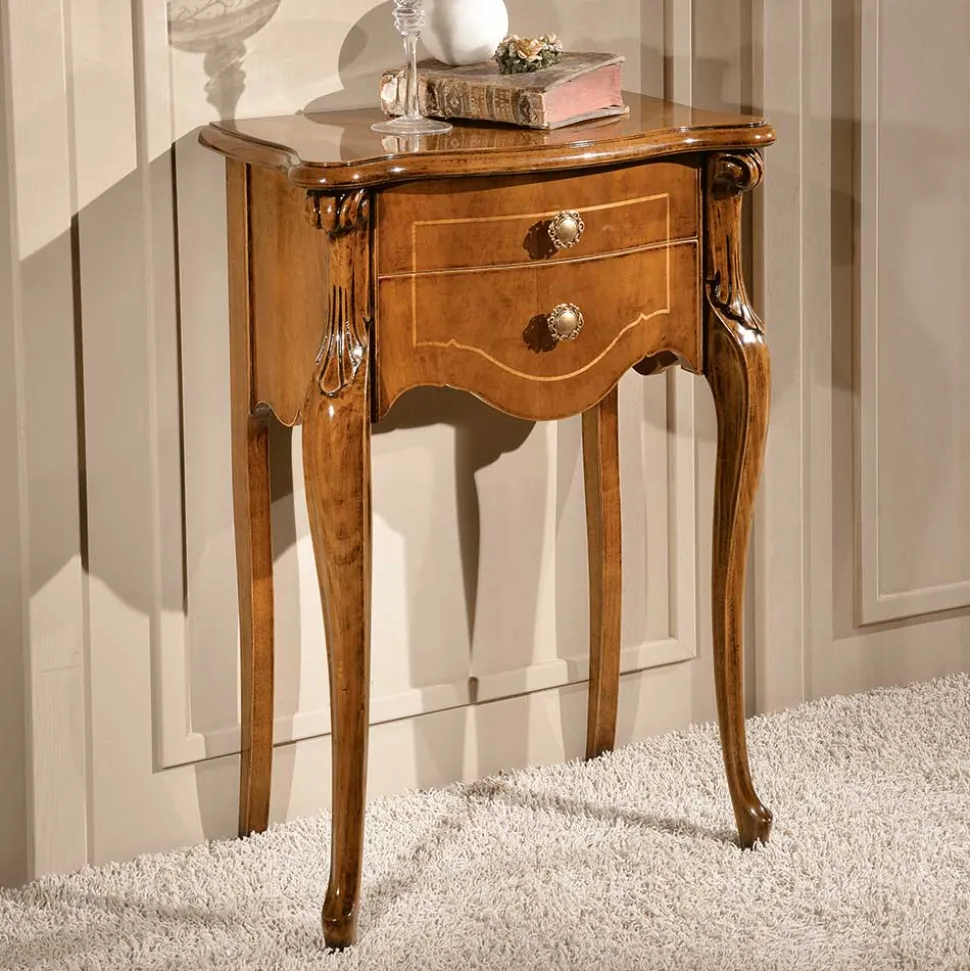 52x79x34 Konsolentisch Kommode in Nussbaum - Carlenna