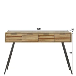 120x73x30 Konsolentisch mit vier Schubladen - Fire