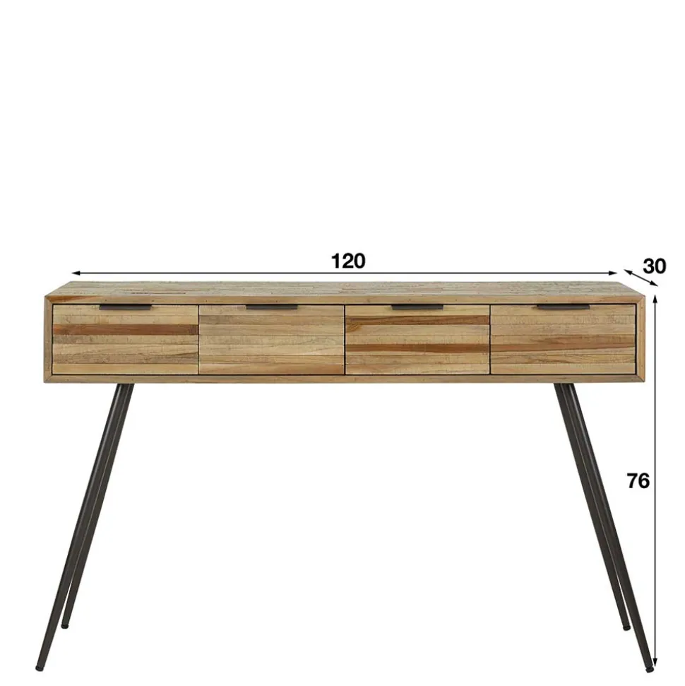 120x73x30 Konsolentisch mit vier Schubladen - Fire