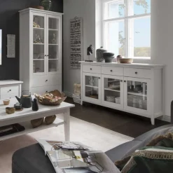 144x91x40 Landhaus Anrichte mit 3 Glastüren - Astinion