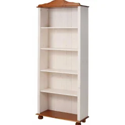 77x181x30 Landhaus Bücherregal aus Kiefer zweifarbig - Conzina