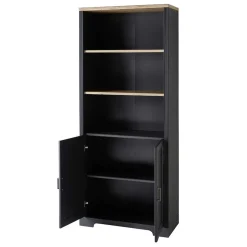 86x204x38 Landhaus Büroregal in Grau & Eiche - Joe