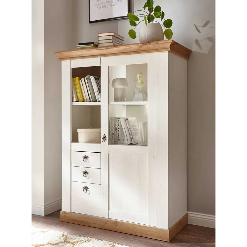 102x139x44 Landhaus Highboard zweifarbig - Diatara I