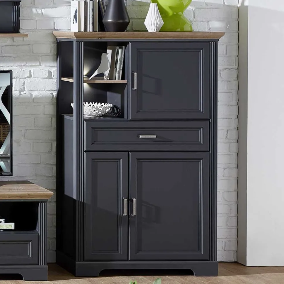 93x150x42 Landhaus Hochkommode mit LED - Thumbs