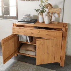 122x88x44 Landhaus Holzkommode aus Kiefer - Delamaro