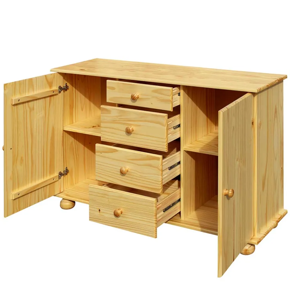 119x81x38 Landhaus Kombi Kommode mit Kugelfüßen - Kascanu