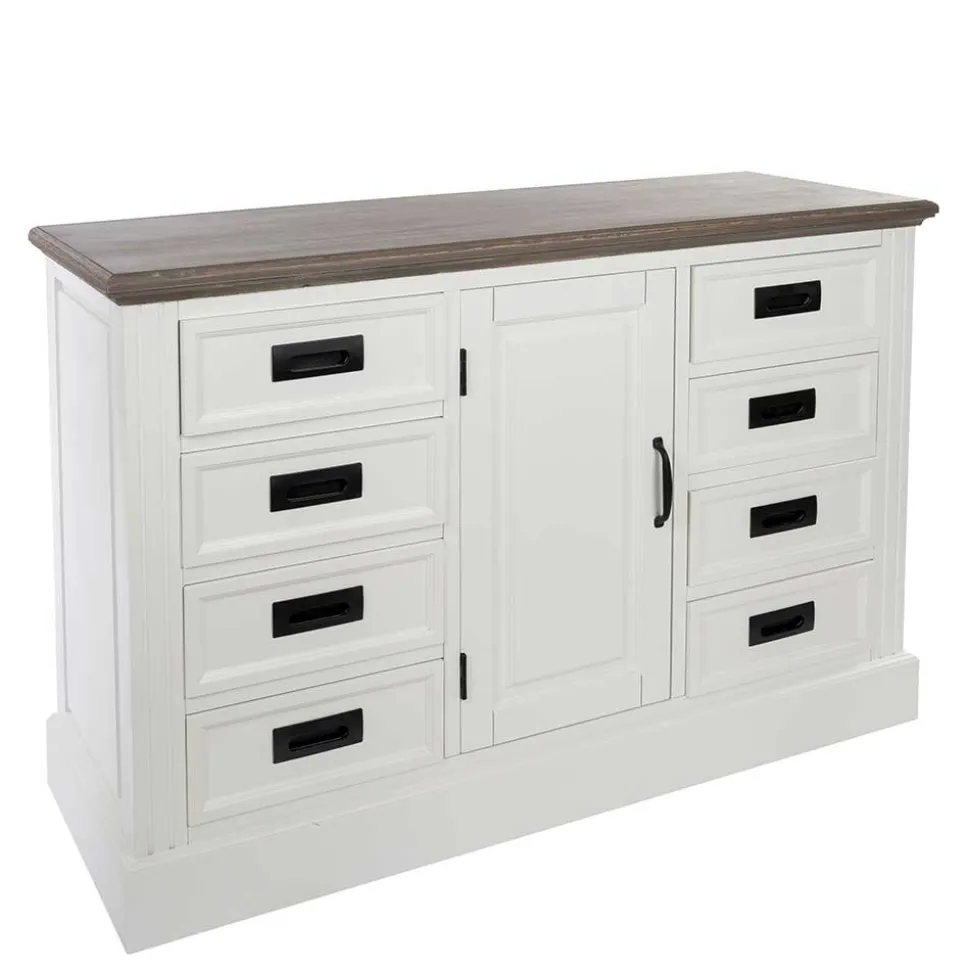 114x77x41 Landhaus Kommode mit acht Schubladen - Bleaks