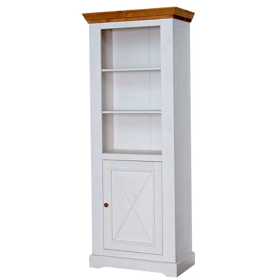 79x200x42 Landhaus Regal mit Tür & 3 Fächern - Envicron