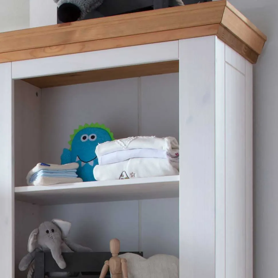 79x200x42 Landhaus Regal mit Tür & 3 Fächern - Envicron