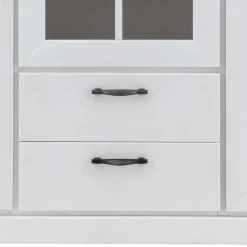 144x135x42 Landhaus Schrank in Weiß & Kiefer - Nuita