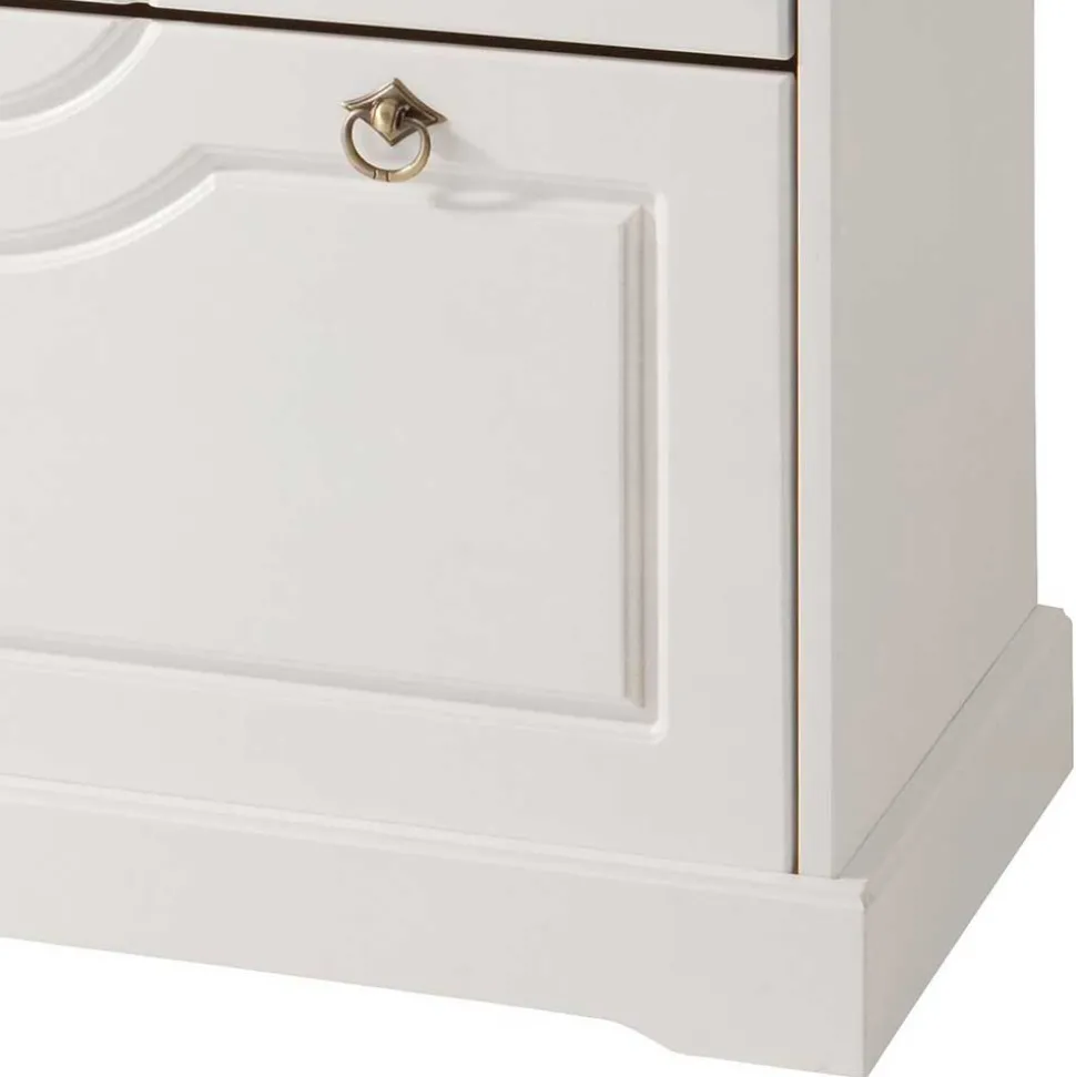 81x93x37 Landhaus Schuhschrank in Weiß gewachst - Vesrav