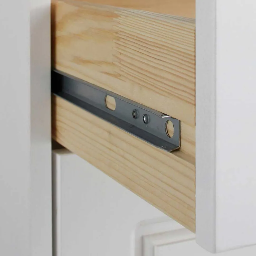 81x93x37 Landhaus Schuhschrank in Weiß gewachst - Vesrav