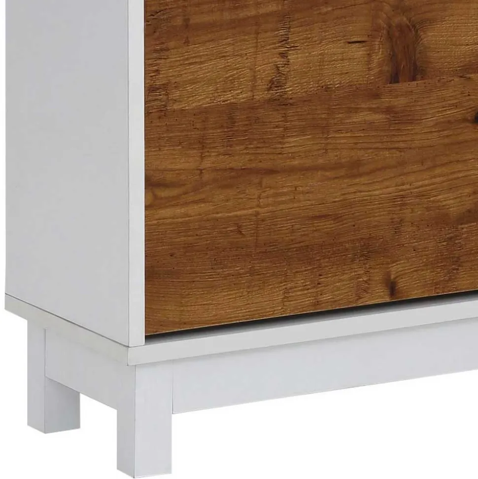 92x100x25 Landhaus Schuhschrank mit 4 Klappen - Volbra