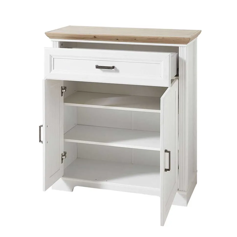 93x102x41 Landhaus Schuhschrank mit Schublade - Nurelcas