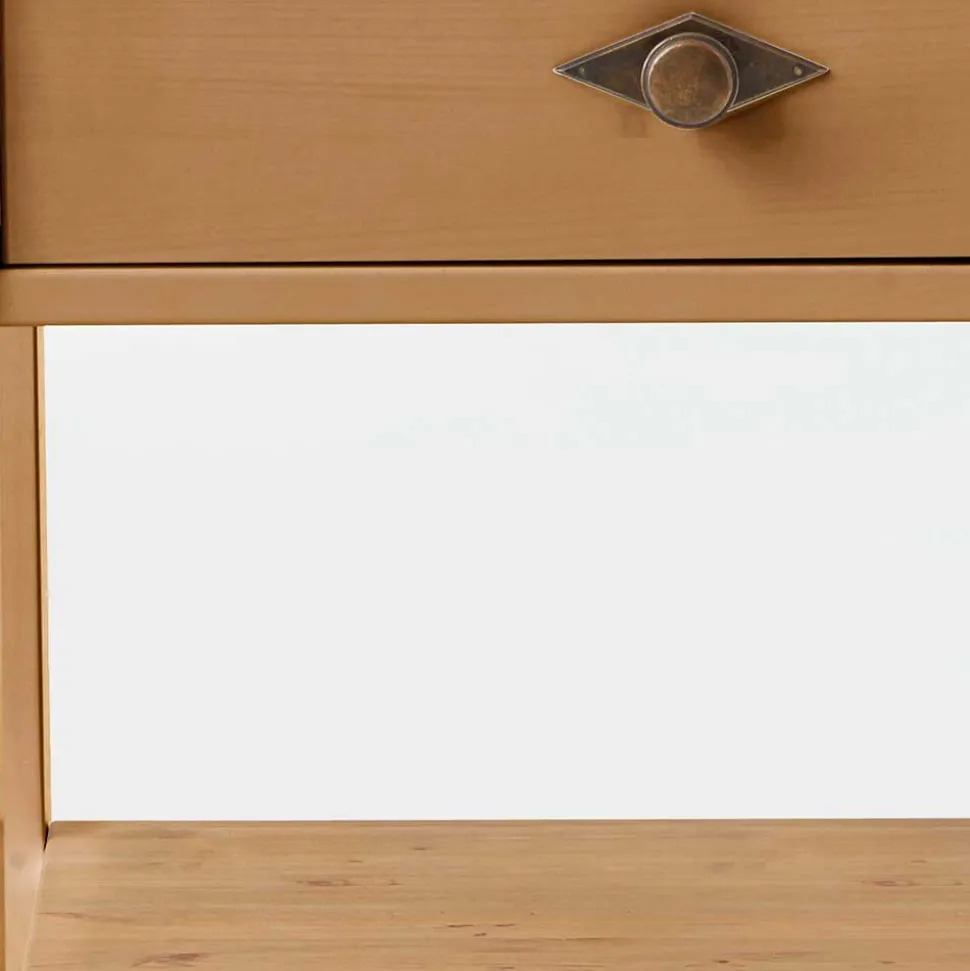 58x79x35 Landhaus Tisch Kommode mit zwei Schubladen - Eshelas