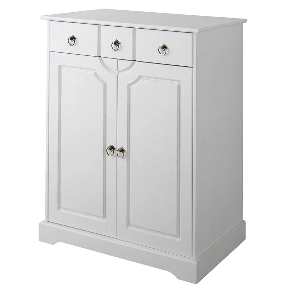 81x93x37 Landhaus Vertiko in Weiß gewachst - Vesrav