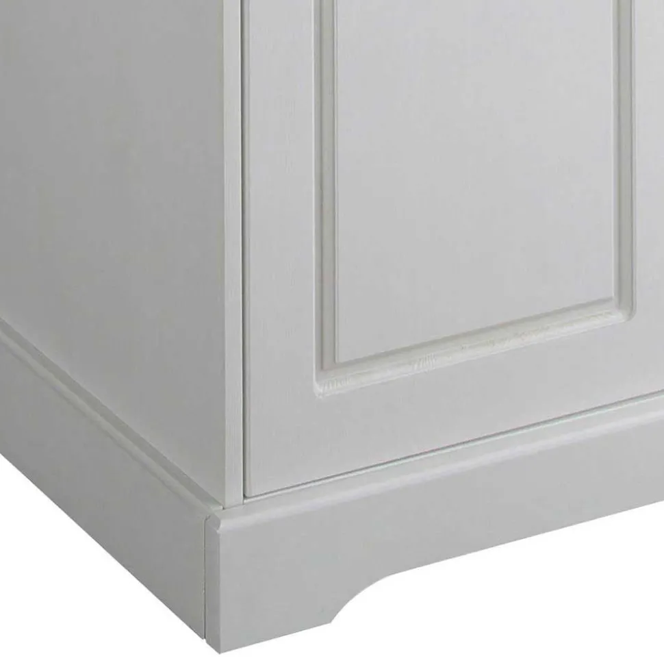 81x93x37 Landhaus Vertiko in Weiß gewachst - Vesrav