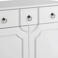 81x93x37 Landhaus Vertiko in Weiß gewachst - Vesrav