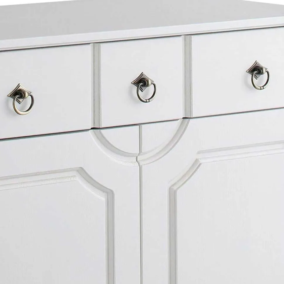 81x93x37 Landhaus Vertiko in Weiß gewachst - Vesrav