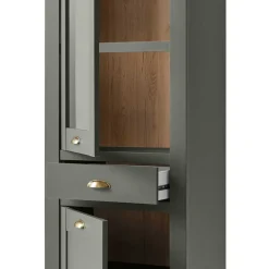 68x207x45 Landhaus Vitrine in Graugrün - Eylan