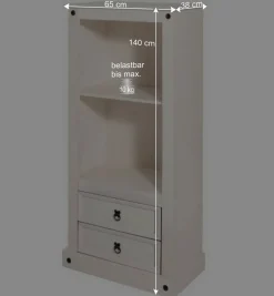 65x140x38 Landhausregal in Weiß - Henvic